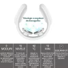 Aparat de Masaj Cervical Profesional cu Impulsuri Electromagnetice VENTLEX, diferite nivele de intensitate pentru durerile de gat si spate, Incalzire, Telecomanda, Portabil, USB, Alb