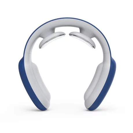 Aparat de Masaj Cervical Profesional cu Impulsuri Electromagnetice VENTLEX, diferite nivele de intensitate pentru durerile de gat si spate, Incalzire, Telecomanda, Portabil, USB, Albastru