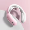 Aparat de Masaj Cervical Profesional cu Impulsuri Electromagnetice VENTLEX, diferite nivele de intensitate pentru durerile de gat si spate, Incalzire, Telecomanda, Portabil, USB, Roz