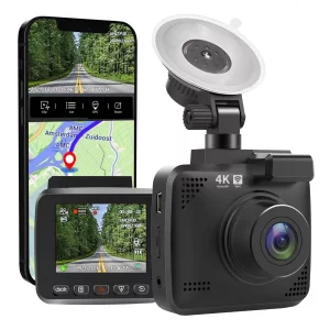Camera auto de bord 4K ultra HD, Ventlex® Super night vision cu WiFi, GPS si unghi mare de filmare 170 ˚, rezolutie 3840x2160p 30fps, G-Senzor, Negru