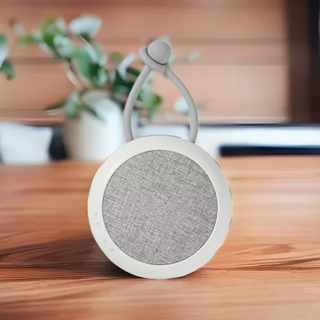 Dispozitiv generare sunete albe, Compact, Portabil, Prindere usoara, 10 sunete relaxante perfecte pentru adormit copii, Timer, Reincarcabil, White Noise, Alb