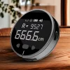 Ruleta Electrica Rotunda Digitala Ventlex®, cu ecran LCD, incarcare USB Type-C, pentru suprafete plate, curbate sau pentru croitori, 200 mAh, Portabila, Neagra