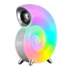 Lampa Muzicala LED RGB VENTLEX, Lumini Ambientale, Sincronizare muzicala, Difuzor Surround 360°, Bluetooth, Afisaj Ceas Digital, Alarma, Control prin aplicatie, Alb-Gri