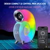 Lampa Muzicala LED RGB VENTLEX, Lumini Ambientale, Sincronizare muzicala, Difuzor Surround 360°, Bluetooth, Afisaj Ceas Digital, Alarma, Control prin aplicatie, Alb-Gri