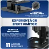 Microscop Digital Ventlex, de inalta putere 2000X, cu doua lentile Profesionale si cu Lumina LED duala, Conectare WIFI si USB, Baterie de 2600mAh, Functie foto/video, Microbiologic, Negru