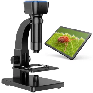Microscop Digital Ventlex, de inalta putere 2000X, cu doua lentile Profesionale si cu Lumina LED duala, Conectare WIFI si USB, Baterie de 2600mAh, Functie foto/video, Microbiologic, Negru