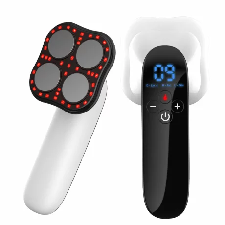 Aparat de Masaj Anticelulitic Profesional 4 in 1 VENTLEX, Remodelare coporala, Impulsuri electrice, Radiofrecventa, terapie cu lumina rosie si functie de caldura, portabil, 3 Moduri de masaj, 10 trepte de Intensitate, Alb