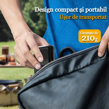 Aparat electric ipotriva tantarilor portabil si reincarcabil VENTLEX, Incalzire duala cu pastile, protectie 360°, usor 210g, Acumulator 5000 mAh, Functie baterie externa, Lanterna, potrivit pentru Camping, Drumetii sau Casa, Negru