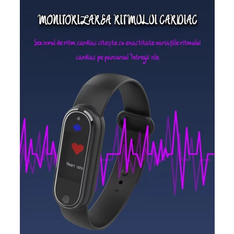 Bratara anti-tantari cu Ultrasunete si Bratara fitness Smart VENTLEX 2 in 1, Ceas digital, 3 Moduri anti-tantari, Compatibil Android si iOS, Conectivitate Bluetooth, Monitorizarea somnului, Numarului de Pasi, Impermeabil IP65, Incarcare USB, Unisex, Negru