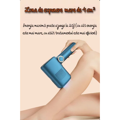 Epilator IPL VENTLEX, Pentru Epilare Definitiva Fara Durere cu noua Tehnologie IPL / ICE COOLING, 5 trepte de intensitate, 999.999 de Pulsatii, 2 Capete de inlocuire pentru Corp si Fata, Portabil, Cu Afisaj, Alb