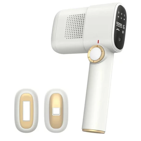 Epilator IPL VENTLEX, Pentru Epilare Definitiva Fara Durere cu noua Tehnologie IPL / ICE COOLING, 5 trepte de intensitate, 999.999 de Pulsatii, 2 Capete de inlocuire pentru Corp si Fata, Portabil, Cu Afisaj, Alb
