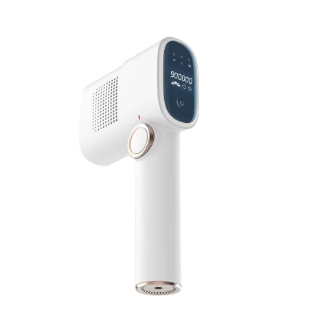 Epilator IPL VENTLEX, Pentru Epilare Definitiva Fara Durere cu noua Tehnologie IPL / ICE COOLING, 5 trepte de intensitate, 999.999 de Pulsatii, 2 Capete de inlocuire pentru Corp si Fata, Portabil, Cu Afisaj, Alb
