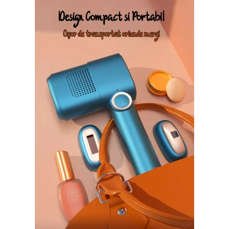 Epilator IPL VENTLEX, Pentru Epilare Definitiva Fara Durere cu noua Tehnologie IPL / ICE COOLING, 5 trepte de intensitate, 999.999 de Pulsatii, 2 Capete de inlocuire pentru Corp si Fata, Portabil, Cu Afisaj, Alb