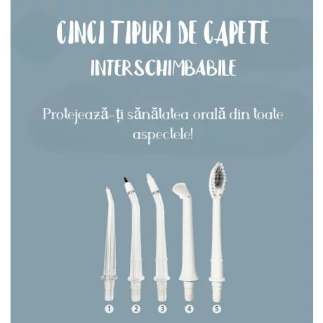 Set 5 Capete Irigator/Dus Bucal VENTLEX, Rezerve, Compatibile cu irigatoarele VENTLEX