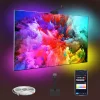 Banda LED RGBIC inteligenta cu Sincronizare pentru TV, Compatibila cu Asistentii virtuali Alexa si Google Home, Camera HD 1080p cu Senzor de culoare, Control prin Aplicatia dedicata Tuya, Compatibil cu TV 55-65 inch (1.4 -1.65 m)