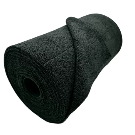 Rola de lavete din microfibra, VENTLEX, 50 lavete, 30x30 cm, 200GSM, Capacitate mare de absorbtie, Reutilizabile, Negru