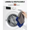 Rola de lavete din microfibra, VENTLEX, 50 lavete, 30x30 cm, 200GSM, Capacitate mare de absorbtie, Reutilizabile, Negru