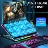 Cooler Laptop Gaming RGB si Suport Laptop cu 9 Trepte de Ajustare, Dimensiuni Compatabile 10-21 inch, 13 Ventilatoare Puternice 2400RPM si Silentioase 20dB, Ecran LCD pt Control Functii, Suport Telefon Integrat, Negru
