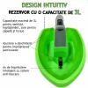 Dispozitiv de imprastiat seminte, ingrasamant/fertilizant electric, universal, Capacitate 3 L, 7 trepte de viteza, 5 trepte de reglare a fluxului, reglare latime de imprastiere, Acumulator cu autonomie pana la 4 ore, Verde