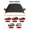 Husa pentru parbriz din Tesatura Oxford, Protectie Antiinghet, Zapada, Raze UV, Design impermabil, Fixare cu magneti si curele, Buzunare speciale pentru oglinzi cu benzi reflectorizante, Saculet de depozitare, 253x117cm, Compatibilitate universala, Negru