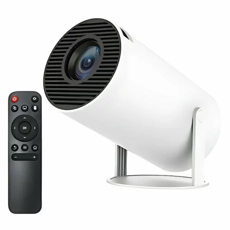 Videoproiector Portabil VENTLEX, Full HD, Android 11.0, 120 ANSI, WiFi, Bluetooth 5.0, Difuzor Incorporat, Proiectie Ajustabila pana la 130” Inch, Cadru Rotativ 180 de grade, Alb