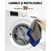 Rola de lavete din microfibra, VENTLEX, 20 lavete, 25x25 cm, 200GSM, Capacitate mare de absorbtie, Reutilizabile, Negru