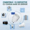 Priza Inteligenta Wireless cu Compatibilitate Matter 16A, Monitorizare a Consumului de Energie, Compatibila cu Tuya, Google Home, Amazon Alexa (toate aplicatiile existente), Programare inteligenta, Control vocal, Securitate Avansata, Alb