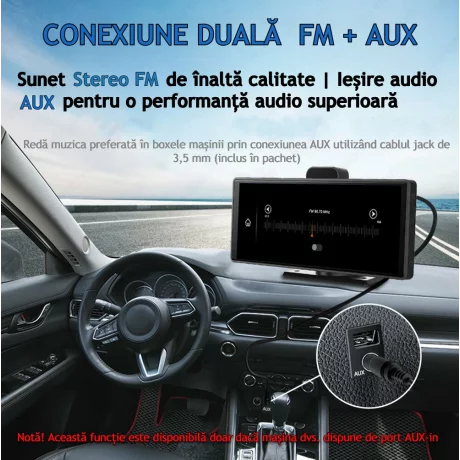 Navigatie Auto Universala Multimedia VENTLEX, Display Touchscreen 10.26 inch, Conectivitate Wireless CarPlay si Android Auto cu Control Vocal, Camera Frontala 4K, Camera Spate 1080P Pentru Inregistrare si Parcare, Card Micro-SD 64 GB Inclus, Negru