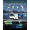 Navigatie Auto Universala Multimedia VENTLEX, Display Touchscreen 10.26 inch, Conectivitate Wireless CarPlay si Android Auto cu Control Vocal, Camera Frontala 4K, Camera Spate 1080P Pentru Inregistrare si Parcare, Card Micro-SD 64 GB Inclus, Negru