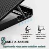 Cooler Laptop Gaming si Suport Laptop cu 5 Trepte de Ajustare, Dimensiuni Compatibile 10-18 inch, 6 Ventilatoare Puternice 3500RPM si Silentioase 20dB, Ecran LCD pt Control Functii, Negru