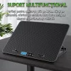 Cooler Laptop Gaming si Suport Laptop cu 5 Trepte de Ajustare, Dimensiuni Compatibile 10-18 inch, 6 Ventilatoare Puternice 3500RPM si Silentioase 20dB, Ecran LCD pt Control Functii, Negru