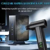 Suflanta aer si Aspirator, Portabil Ventlex®, Motor Puternic 160 W/130.000 RPM, baterie 8000 mAh, Autonomie Impresionanta, Afisaj LED, Incarcare rapida, Reglare Intensitate cu 8 accesorii, pentru indepartare praf /aspirat, Negru