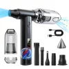 Suflanta aer si Aspirator, Portabil Ventlex®, Motor Puternic 160 W/130.000 RPM, baterie 8000 mAh, Autonomie Impresionanta, Afisaj LED, Incarcare rapida, Reglare Intensitate cu 8 accesorii, pentru indepartare praf /aspirat, Negru