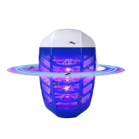 Aparat electric impotriva tantarilor, mustelor VENTLEX cu Lumina UV, Silentios, fara pastile, consumabile sau mirosuri neplacute, Consum redus de energie, Interior/Exterior, protectie 360°, Alb/Albastru