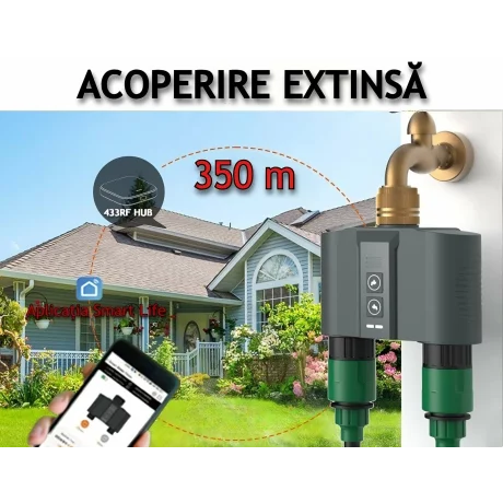 Programator pentru irigare/udare Inteligent Ventlex 2 Zone, Control Manual sau prin aplicatie, cu adaptor Wifi, Functionalitate Wifi/ Bluetooth, Presiune de lucru 0, 03 – 0, 8 MPa, Instalare Usoara