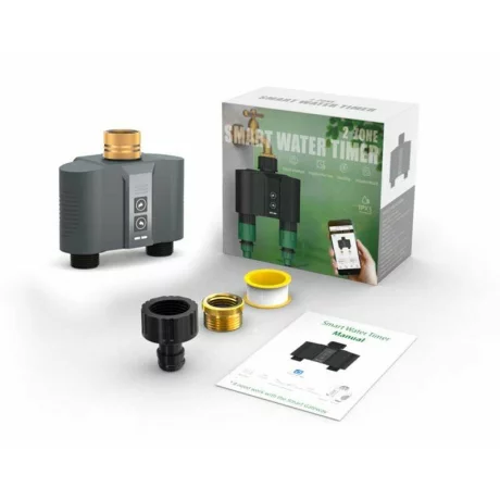 Programator pentru irigare/udare Inteligent Ventlex 2 Zone, Control Manual sau prin aplicatie, cu adaptor Wifi, Functionalitate Wifi/ Bluetooth, Presiune de lucru 0, 03 – 0, 8 MPa, Instalare Usoara