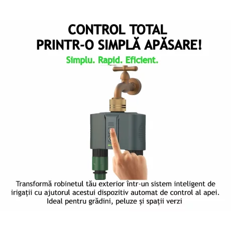 Programator pentru irigare/udare Inteligent Ventlex 2 Zone, Control Manual sau prin aplicatie, cu adaptor Wifi, Functionalitate Wifi/ Bluetooth, Presiune de lucru 0, 03 – 0, 8 MPa, Instalare Usoara