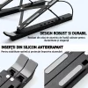 Suport laptop RGB, Pliabil, Cu 7 Trepte Ajustabile, Ergonomic, cu porturi USB integrate, Efecte luminoase Ajustabile, Husa de Transport inclusa, Negru