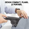 Cooler Laptop si Suport Laptop cu 7 Trepte de Ajustare cu Dubla Ventilare si Iluminare RGB, Ergonomic, Portabil, Pliabil, Compatabilitate Universala din Aluminiu si Silicon Antiderapant, Husa, Gri