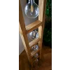 Lampa de Podea din Lemn Masiv Handmade Retro Rustic, 135x28x28 cm, cu 5 Becur Edison – Design Unic
