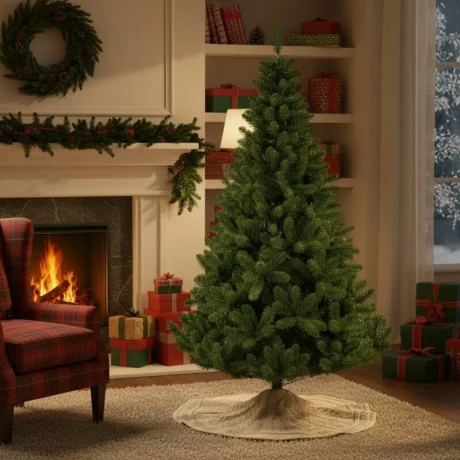 Brad Artificial 220 cm cu 14 niveluri – diametru 138 cm, 89 ramuri robuste – Model Premium Natural