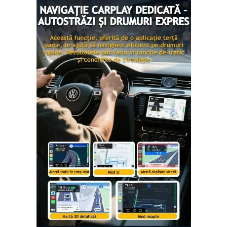 Adaptor Wireless CarPlay/Android Auto, Reconectare Automata Rapida Bluetooth Wi-Fi Pt iPhone/Android