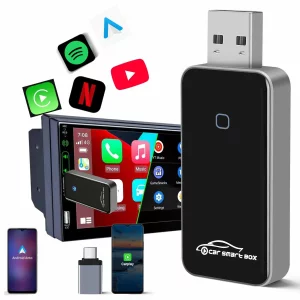 Adaptor Wireless CarPlay/Android Auto, Reconectare Automata Rapida Bluetooth Wi-Fi Pt iPhone/Android