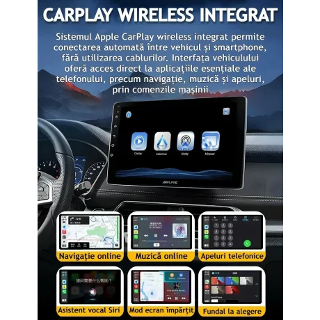 Adaptor Wireless CarPlay/Android Auto, Reconectare Automata Rapida Bluetooth Wi-Fi Pt iPhone/Android