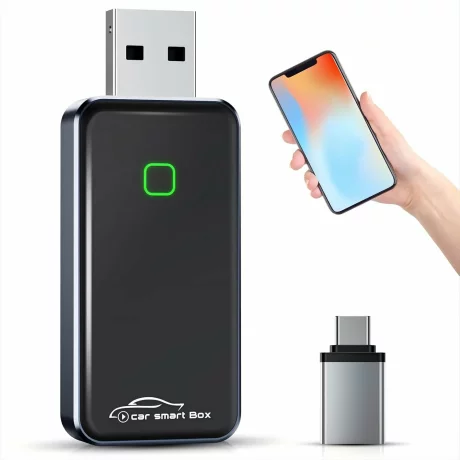Adaptor Wireless CarPlay/Android Auto, Reconectare Automata Rapida Bluetooth Wi-Fi Pt iPhone/Android