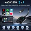 Modul auto AI Box Android, Wireless CarPlay &amp; Android Auto, 4GB RAM+32GB, Quad-Core A53, Conectivitate WiFi Dual Band 2.4GHz / 5.8GHz si Bluetooth, Porturi USB si HDMI, Pentru masini cu CarPlay cu fir