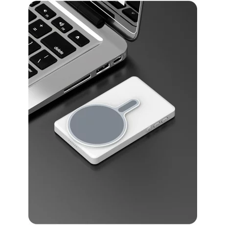 Monitor Selfie si Vlog cu Oglindire Wireless a Ecranului, Fixare Magnetica, Control tactil, Telecomanda Inclusa, Ecran 4.02, 4K/1080p 60fps, Difuzor Integrat, Luminozitate Ajustabila pt Sreaming Live, YouTube, TikTok, Compatibilitate iOS si Android, Alb