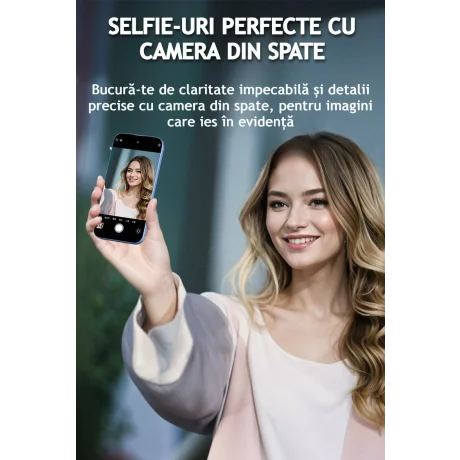 Monitor Selfie si Vlog cu Oglindire Wireless a Ecranului, Fixare Magnetica, Control tactil, Telecomanda Inclusa, Ecran 4.02, 4K/1080p 60fps, Difuzor Integrat, Luminozitate Ajustabila pt Sreaming Live, YouTube, TikTok, Compatibilitate iOS si Android, Alb