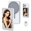 Monitor Selfie si Vlog cu Oglindire Wireless a Ecranului, Fixare Magnetica, Control tactil, Telecomanda Inclusa, Ecran 4.02, 4K/1080p 60fps, Difuzor Integrat, Luminozitate Ajustabila pt Sreaming Live, YouTube, TikTok, Compatibilitate iOS si Android, Alb